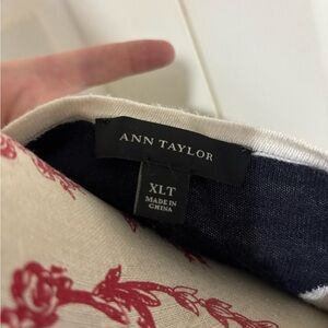 TALL Ann Taylor Women's Jeans - Cream with Blue Polka Dots